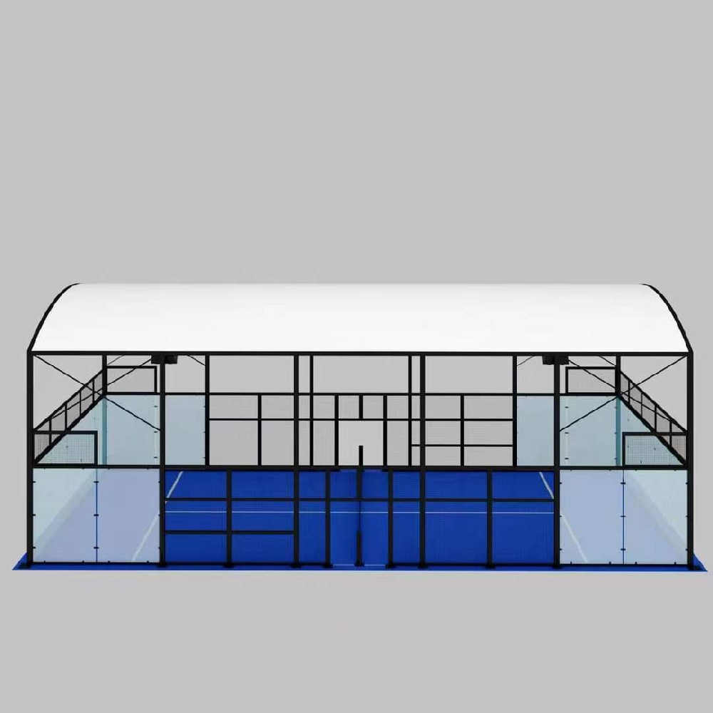 New Design High Quality padel court panoramic 360 with roof cover roof for padel courts padel court with roof outdoor